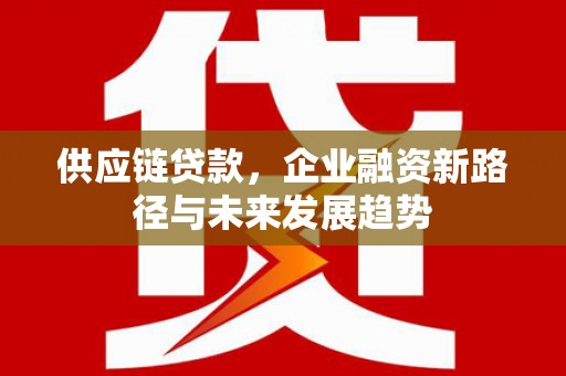 尖石供应链贷款，企业融资新路径与未来发展趋势