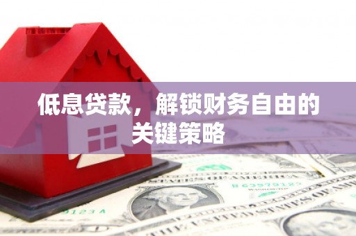 尖石低息贷款，解锁财务自由的关键策略