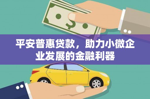 尖石平安普惠贷款，助力小微企业发展的金融利器