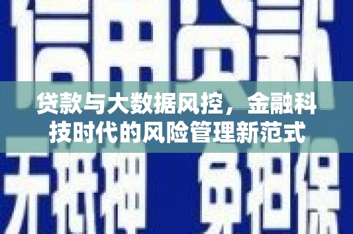 尖石贷款与大数据风控，金融科技时代的风险管理新范式