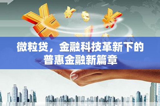 尖石微粒贷，金融科技革新下的普惠金融新篇章