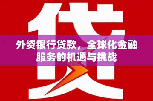 尖石外资银行贷款，全球化金融服务的机遇与挑战