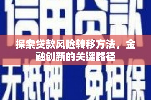 尖石探索贷款风险转移方法，金融创新的关键路径